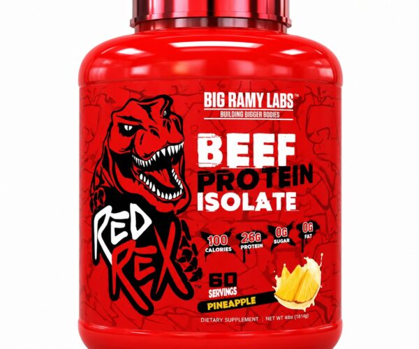 REDREX - Beef Protein Isolate - Pineapple - 4Lb - 60 serving عبوة بروتين ريد ريكس بيف آيزوليت بنكهة الأناناس 4 رطل